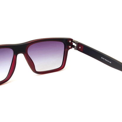 Premium Square Frame Sunglasses - Black Gradient Lens | 81207 (RED)