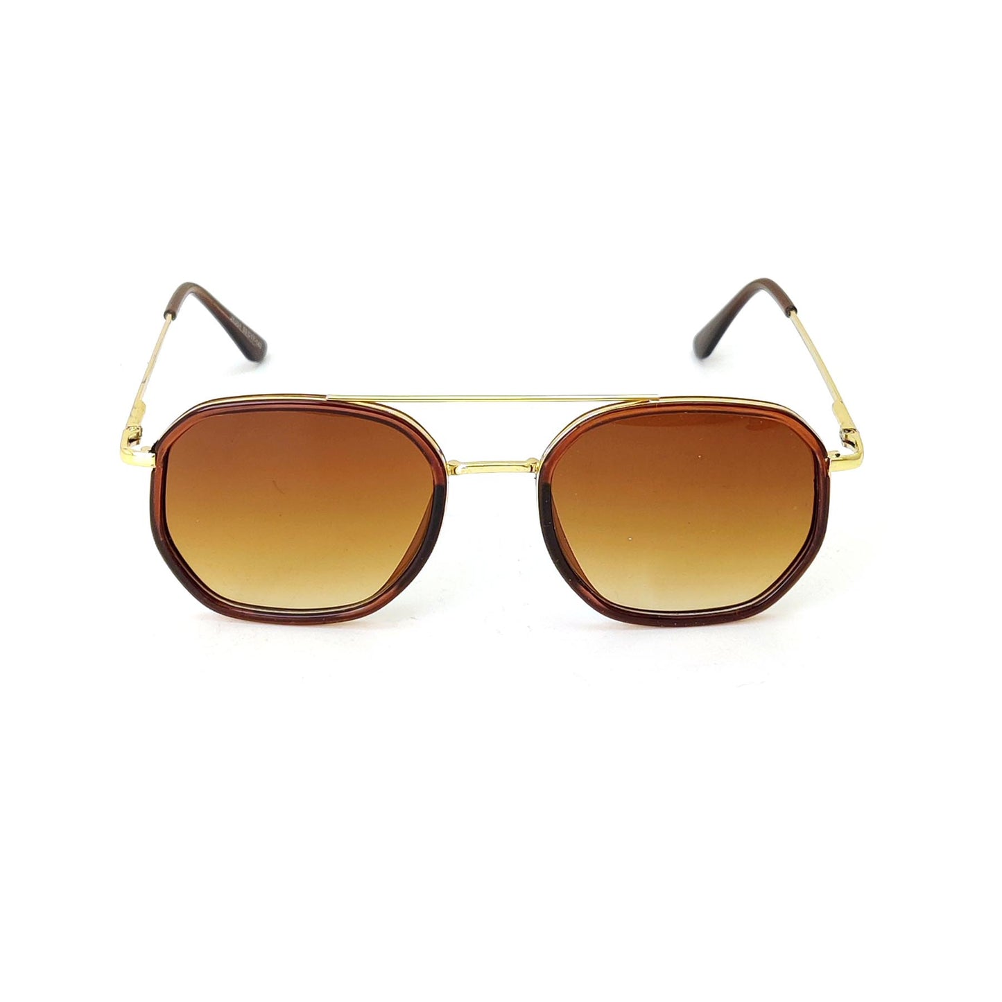 Classic Square Metal Frame Sunglasses - Brown Gradient JO4