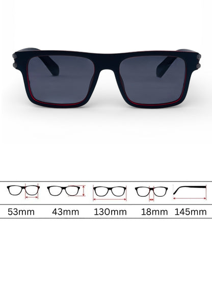 Verlin Wayfarer Sunglasses 82103 Red Black - Detail View