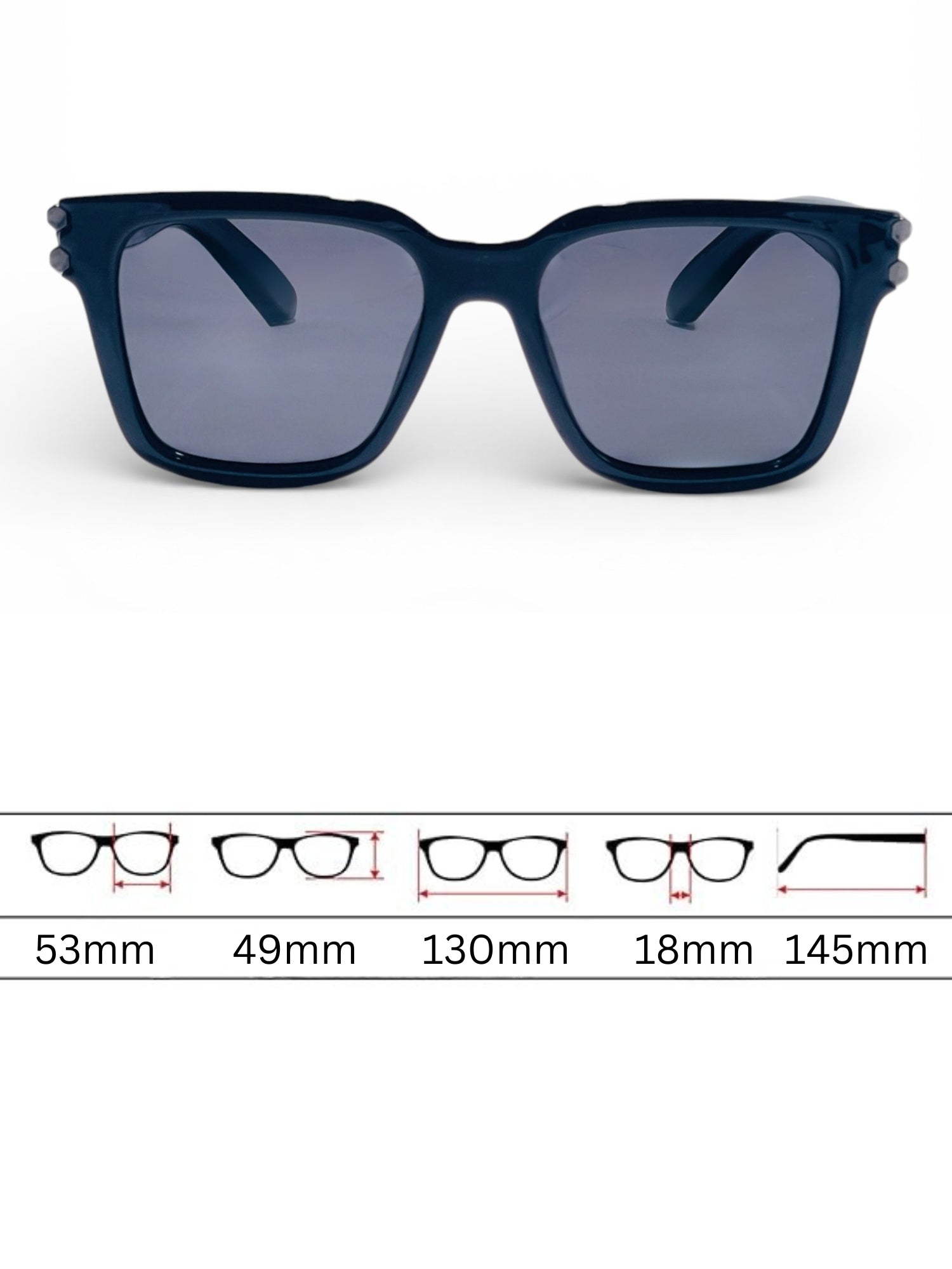 Verlin Wayfarer Sunglasses 82102 Black - Detail View