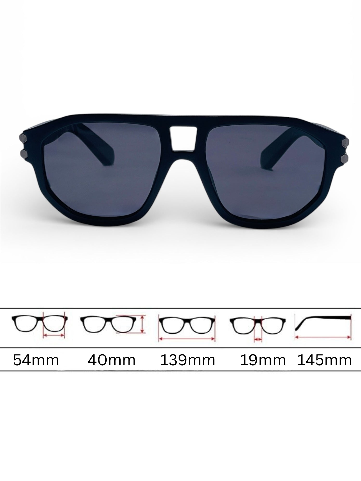 Verlin Wayfarer Sunglasses 82104 Matte Black - Detail View