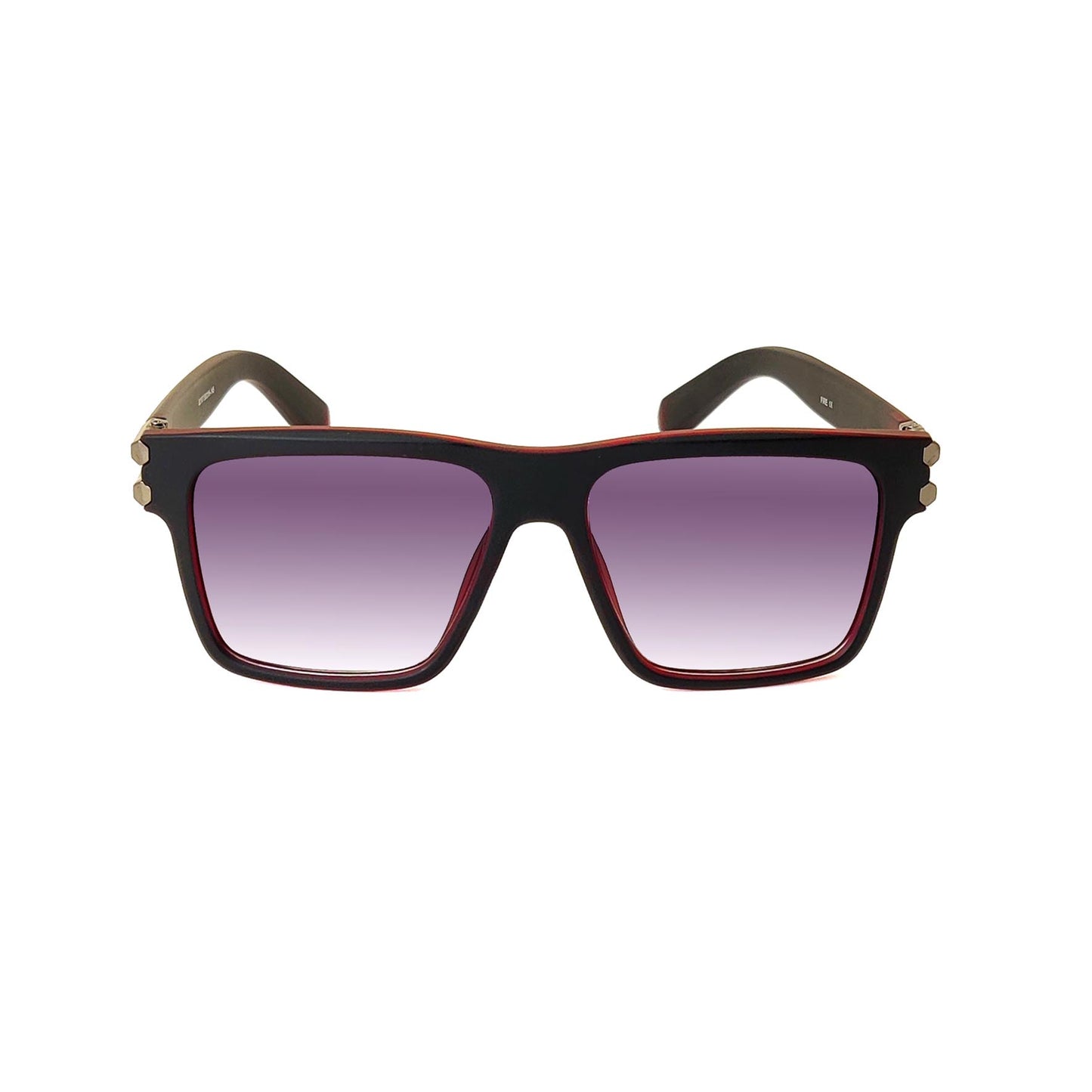Premium Square Frame Sunglasses - Black Gradient Lens | 81207 (RED)