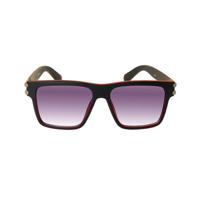 Premium Square Frame Sunglasses - Black Gradient Lens | 81207 (RED)