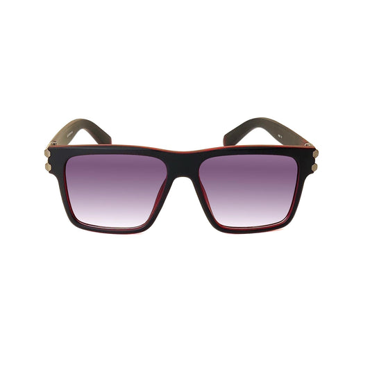 Premium Square Frame Sunglasses - Black Gradient Lens | 81207 (RED)