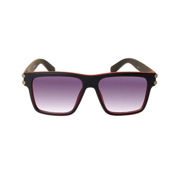 Premium Square Frame Sunglasses - Black Gradient Lens | 81207 (RED)
