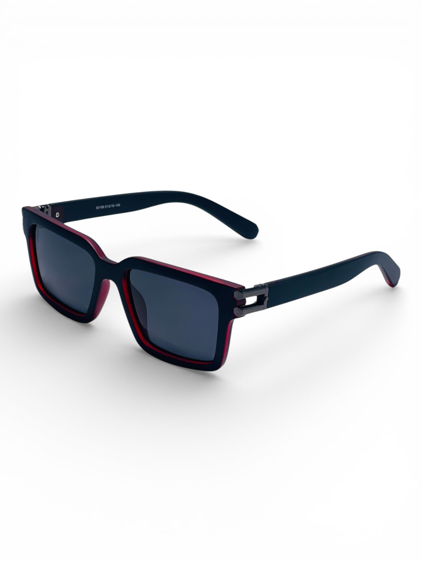 Verlin Rectangle Sunglasses 82106 Red Black - Side View