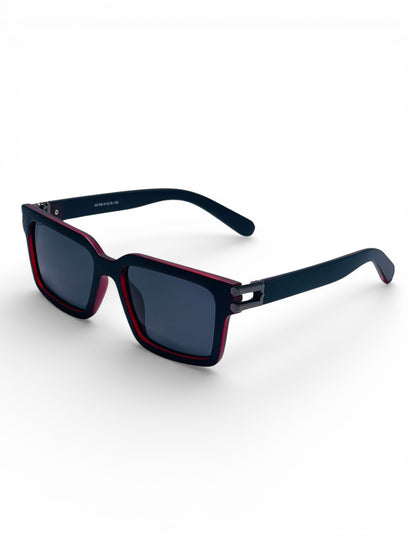 Verlin Rectangle Sunglasses 82106 Red Black - Side View