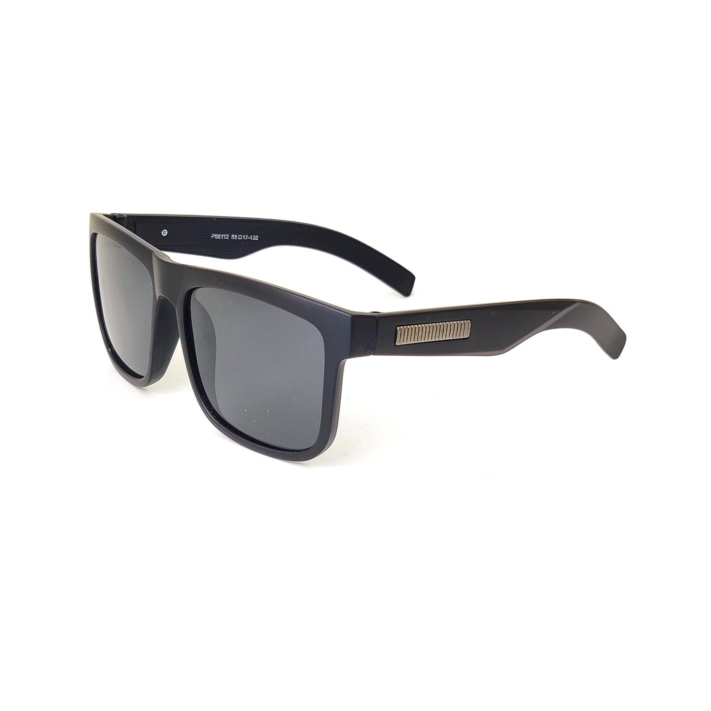 Verlin Square Polarized Sunglasses P59112 Matte Black - Front View