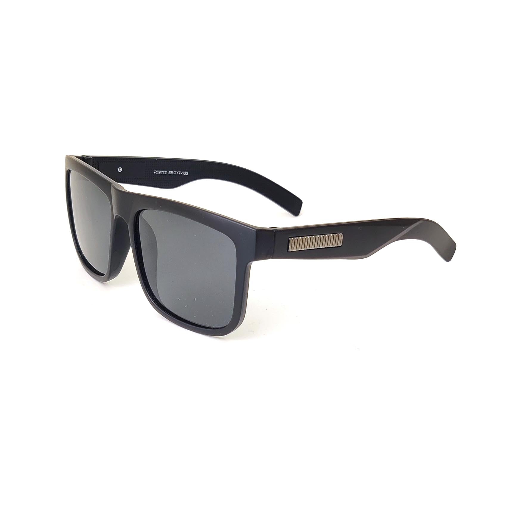 Verlin Square Polarized Sunglasses P59112 Matte Black - Front View