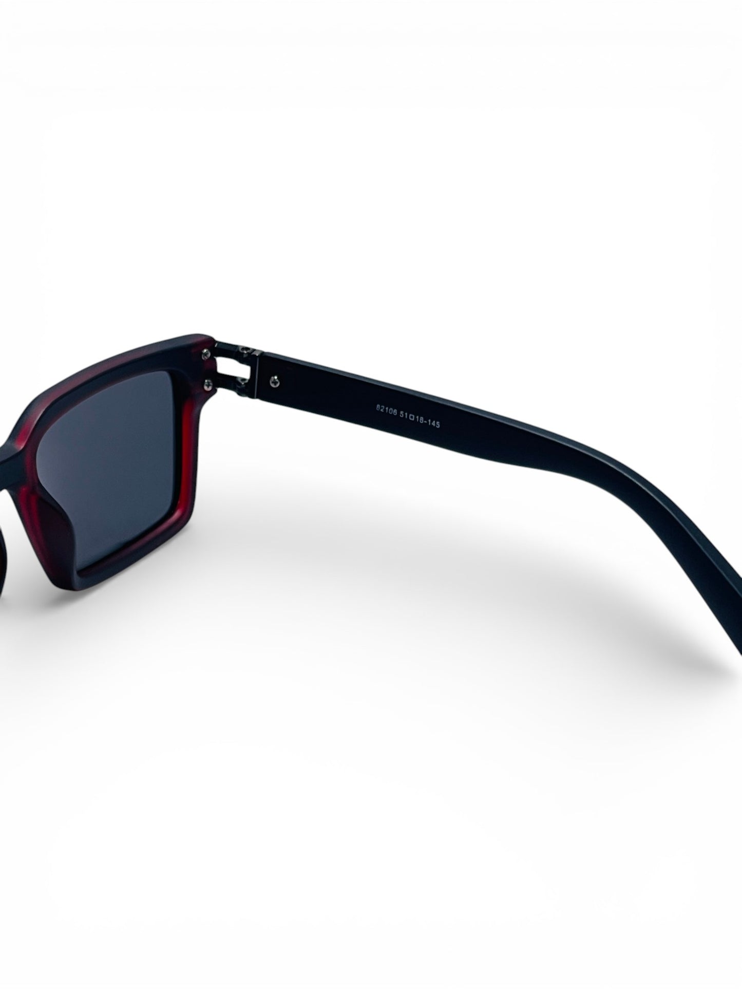 Verlin Rectangle Sunglasses 82106 Red Black - Top View