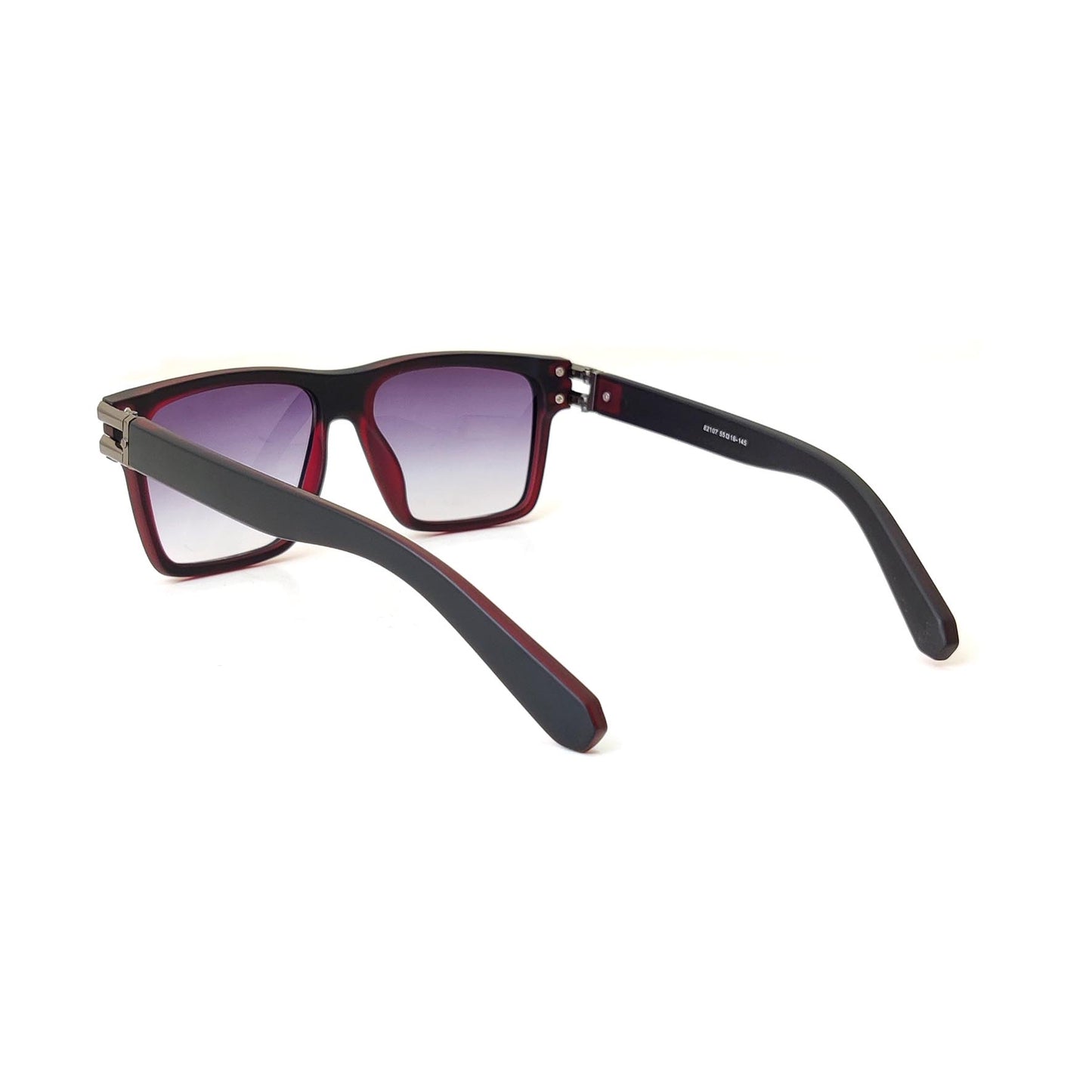 Premium Square Frame Sunglasses - Black Gradient Lens | 81207 (RED)
