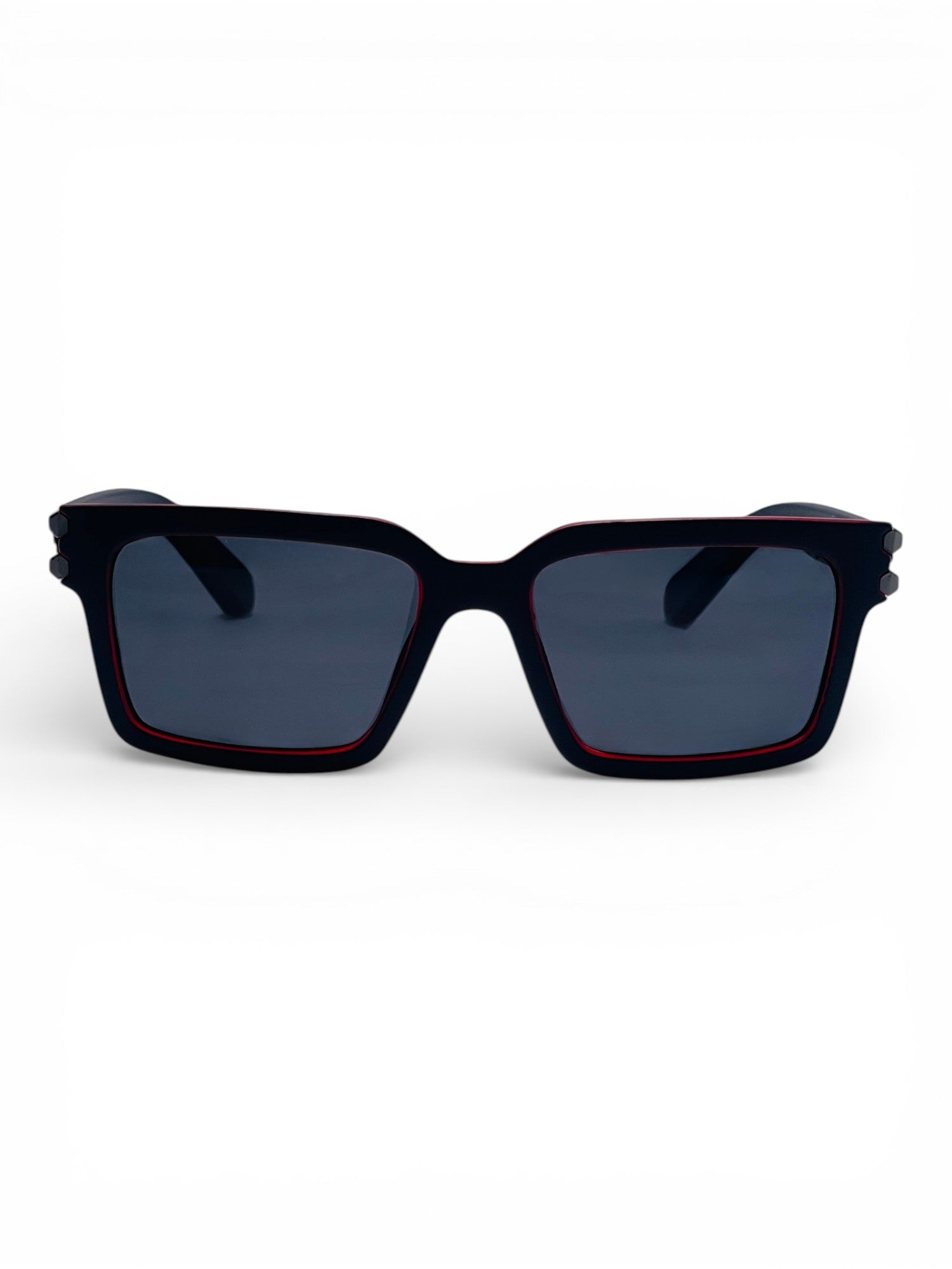 Verlin Rectangle Sunglasses 82106 Red Black - Front View