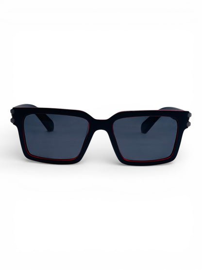 Verlin Rectangle Sunglasses 82106 Red Black - Front View