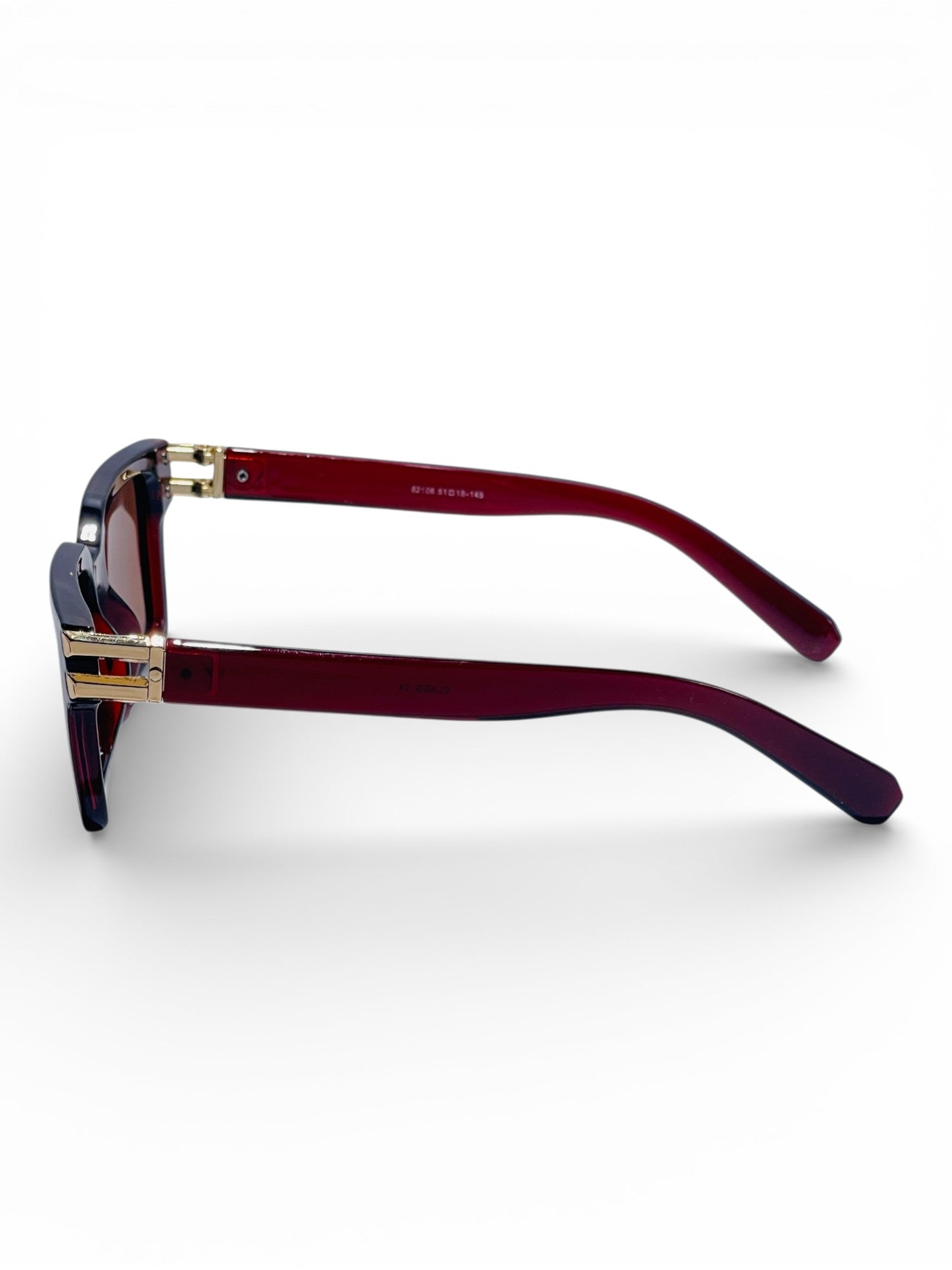Verlin Rectangle Sunglasses 82106 Red - Angled View