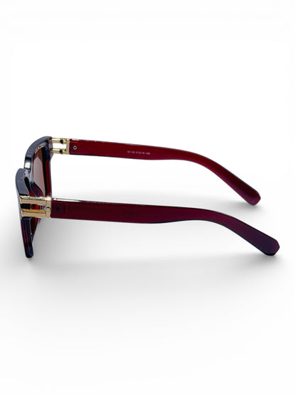 Verlin Rectangle Sunglasses 82106 Red - Angled View