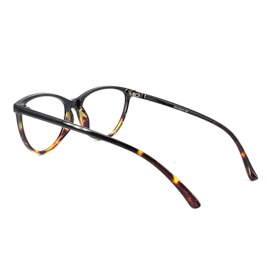 Verlin 3210 Cat-Eye Optical Frame in Tiger — wide three-quarter view
