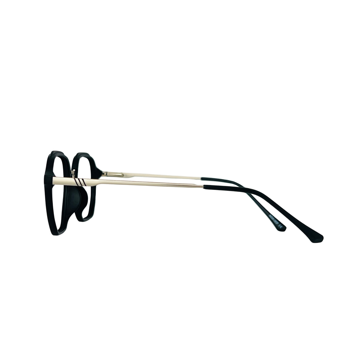 Verlin 62236 Geometric Eyeglass Frame – Silver Black, supplied product view 4