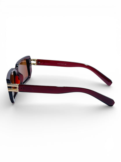 Verlin Rectangle Sunglasses 82108 Red - Angled View