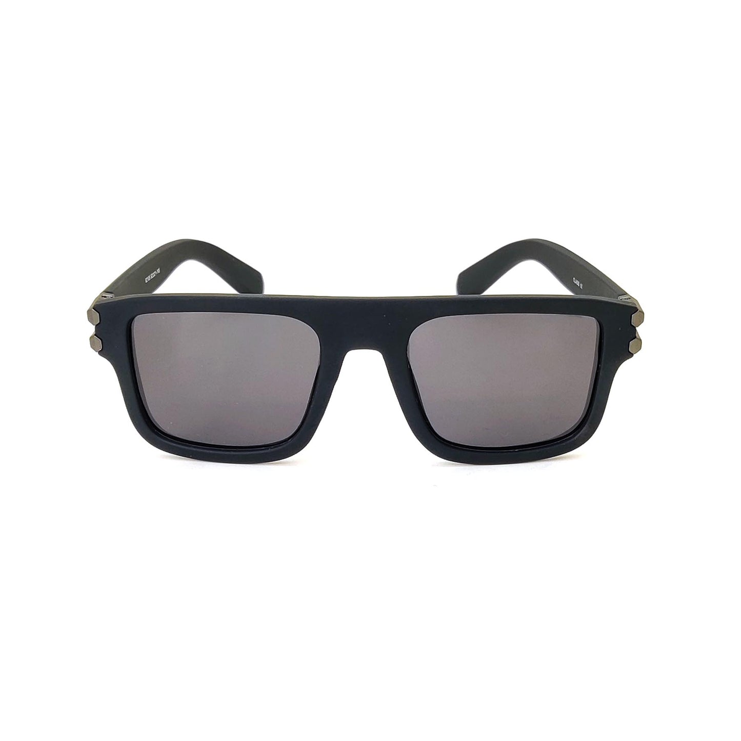 Verlin Square Polarized Sunglasses 82105 Matte Black - Front View