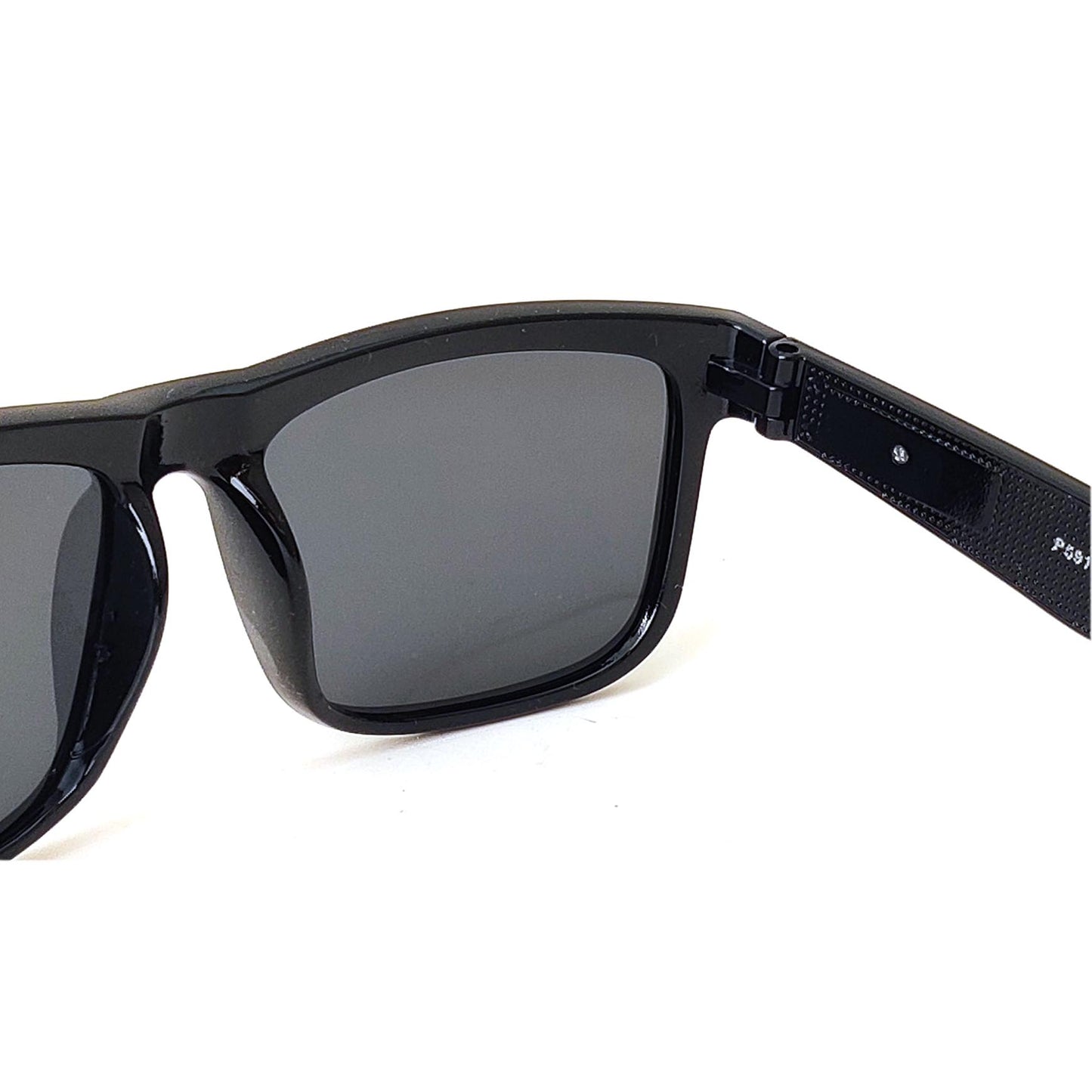 Verlin Square Polarized Sunglasses P59112 Gloss Black - Top View