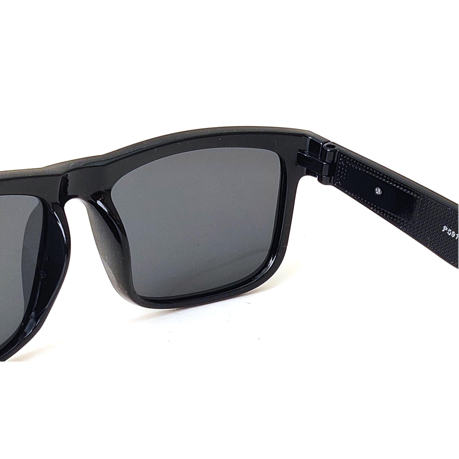 Verlin Square Polarized Sunglasses P59112 Gloss Black - Top View