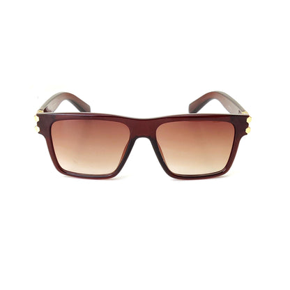 Premium Square Frame Sunglasses - Black Gradient Lens | 81207 (BROWN