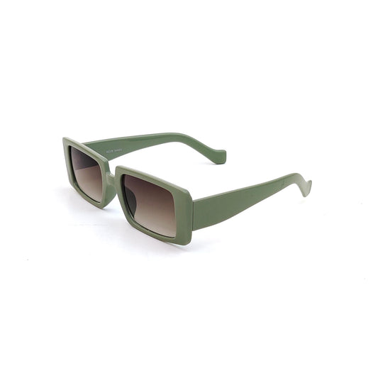 56338 Retro Rectangular Sunglasses Green