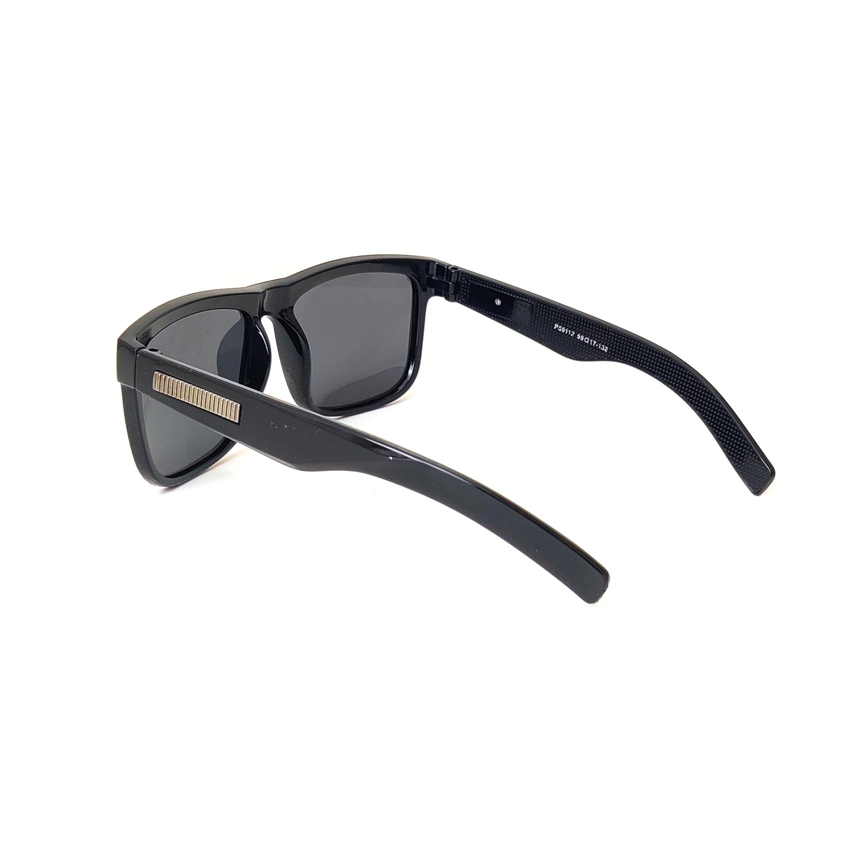 Verlin Square Polarized Sunglasses P59112 Gloss Black - Angled View