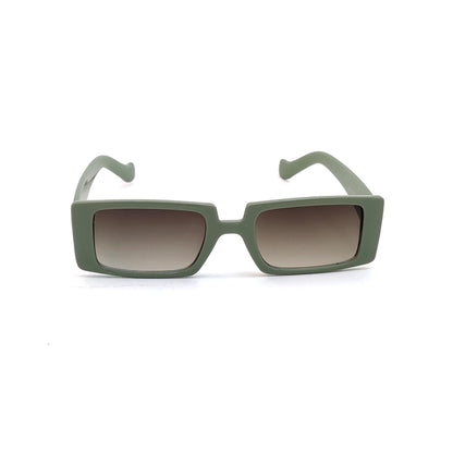 56338 Retro Rectangular Sunglasses Green