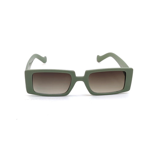 56338 Retro Rectangular Sunglasses Green