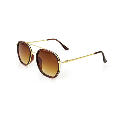 Classic Square Metal Frame Sunglasses - Brown Gradient JO4