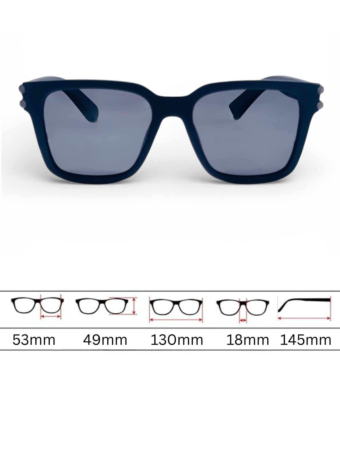 Verlin Wayfarer Sunglasses 82102 Matte Black - Detail View