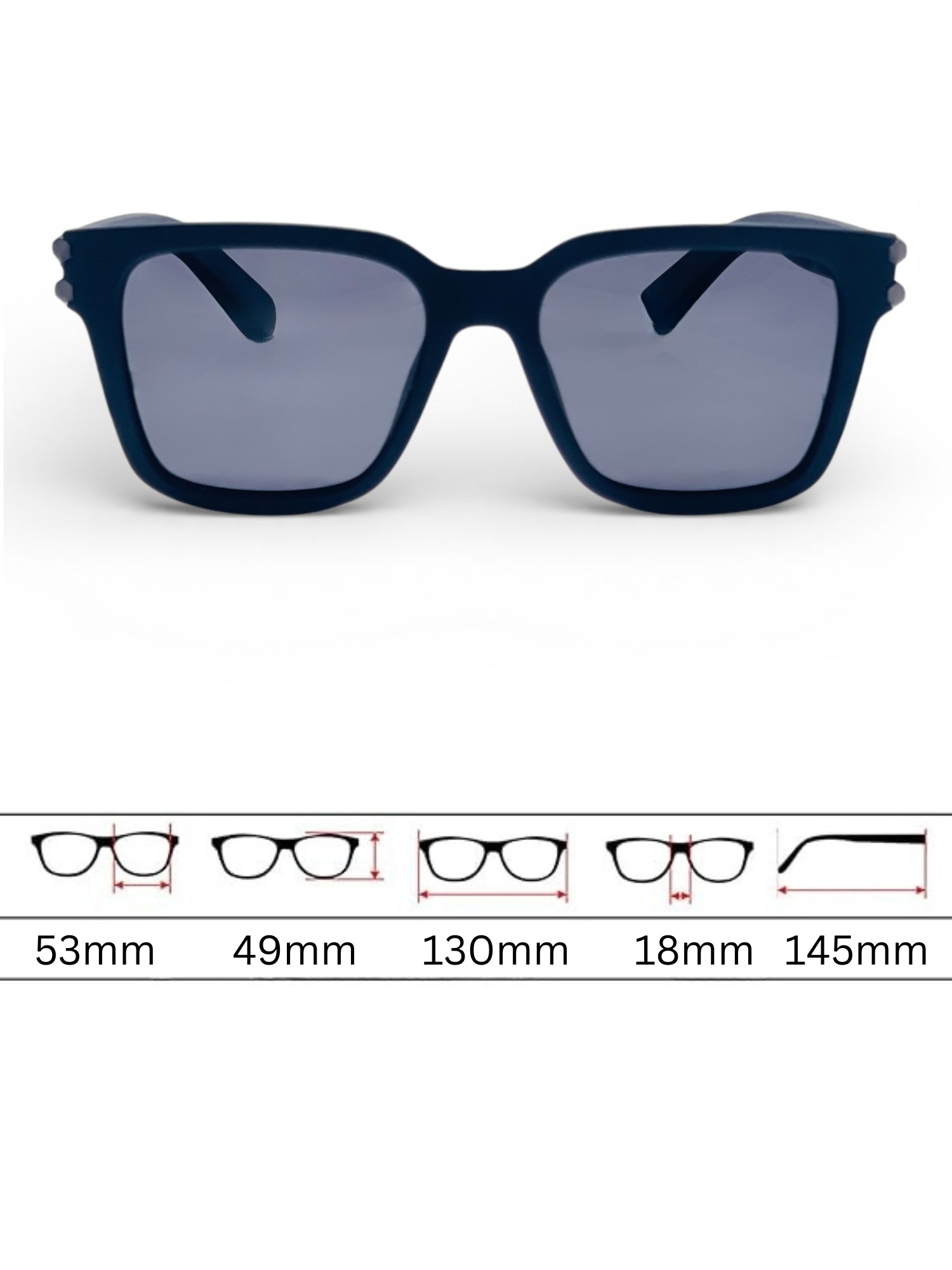 Verlin Wayfarer Sunglasses 82102 Matte Black - Detail View