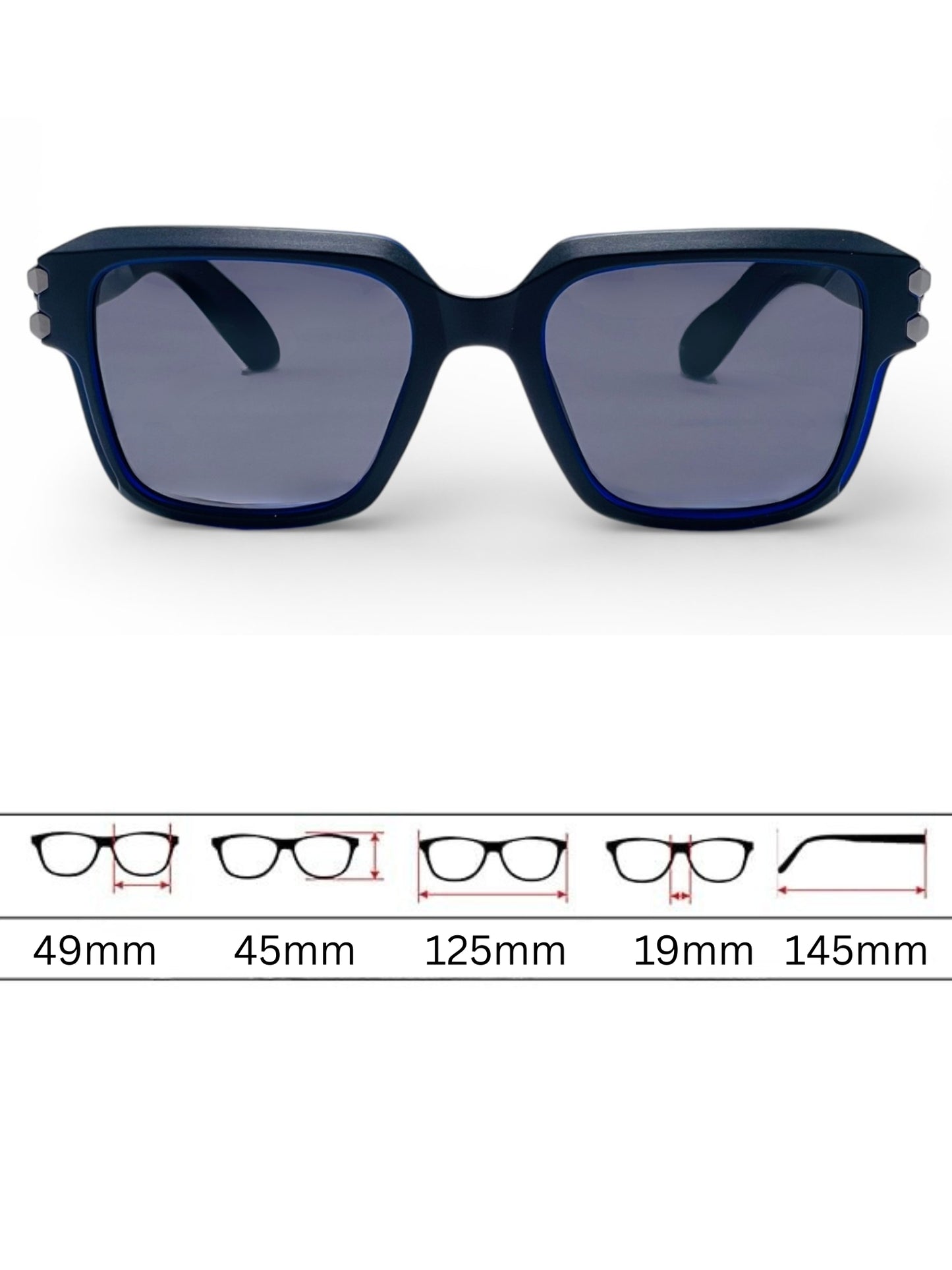 Verlin Wayfarer Sunglasses 82110 Blue - Detail View