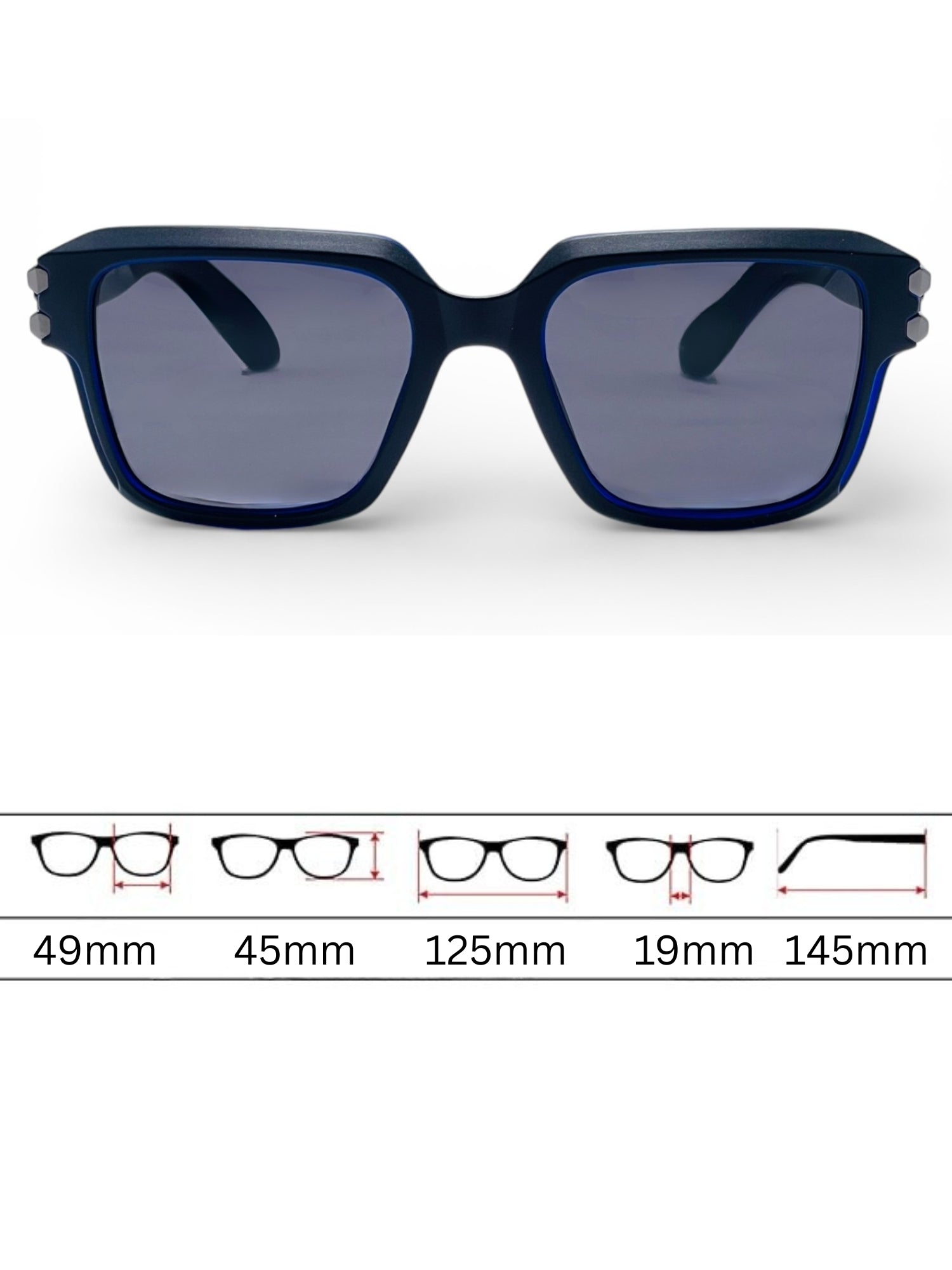 Verlin Wayfarer Sunglasses 82110 Blue - Detail View