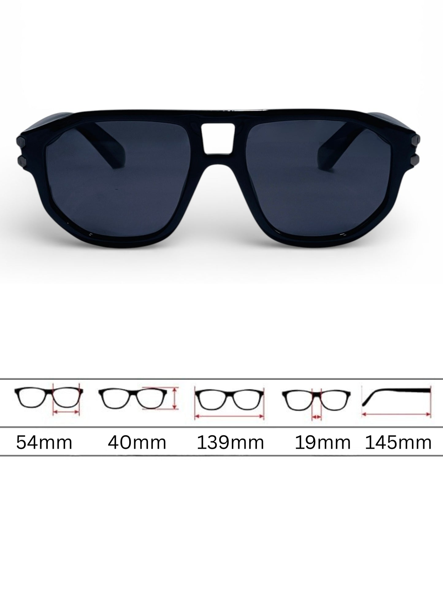 Verlin Wayfarer Sunglasses 82104 Black - Detail View