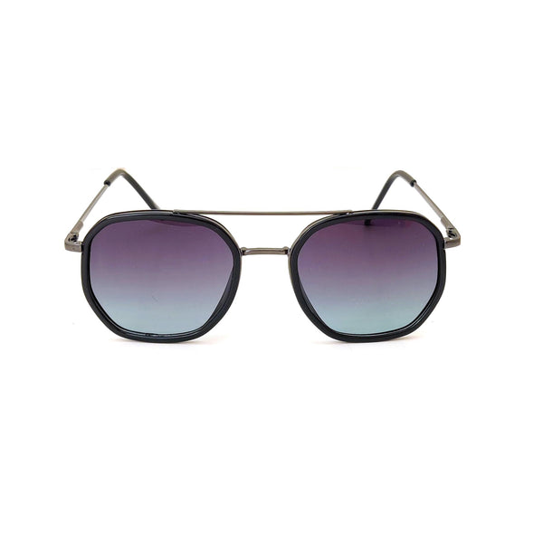 Classic Square Metal Frame Sunglasses - Smoke Gray JO4
