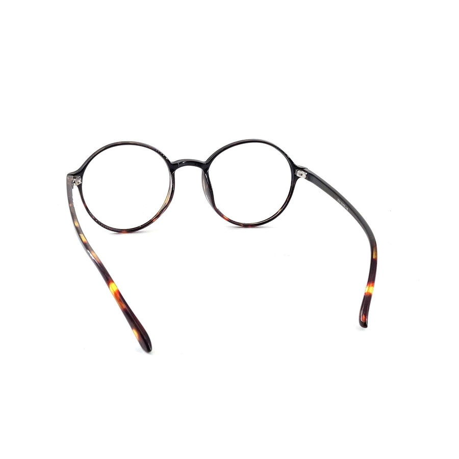 Verlin 3224 Round Optical Frame in Tiger — wide three-quarter view