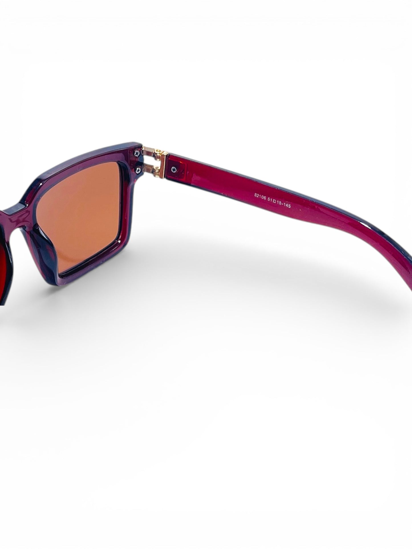 Verlin Rectangle Sunglasses 82106 Red - Top View