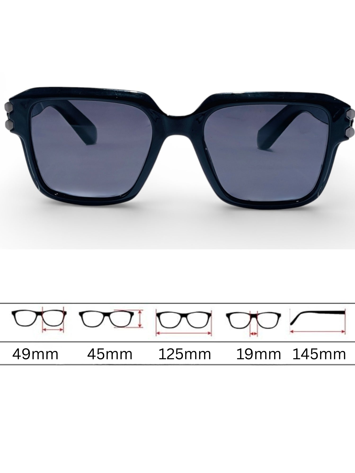 Verlin Wayfarer Sunglasses 82110 Black - Detail View