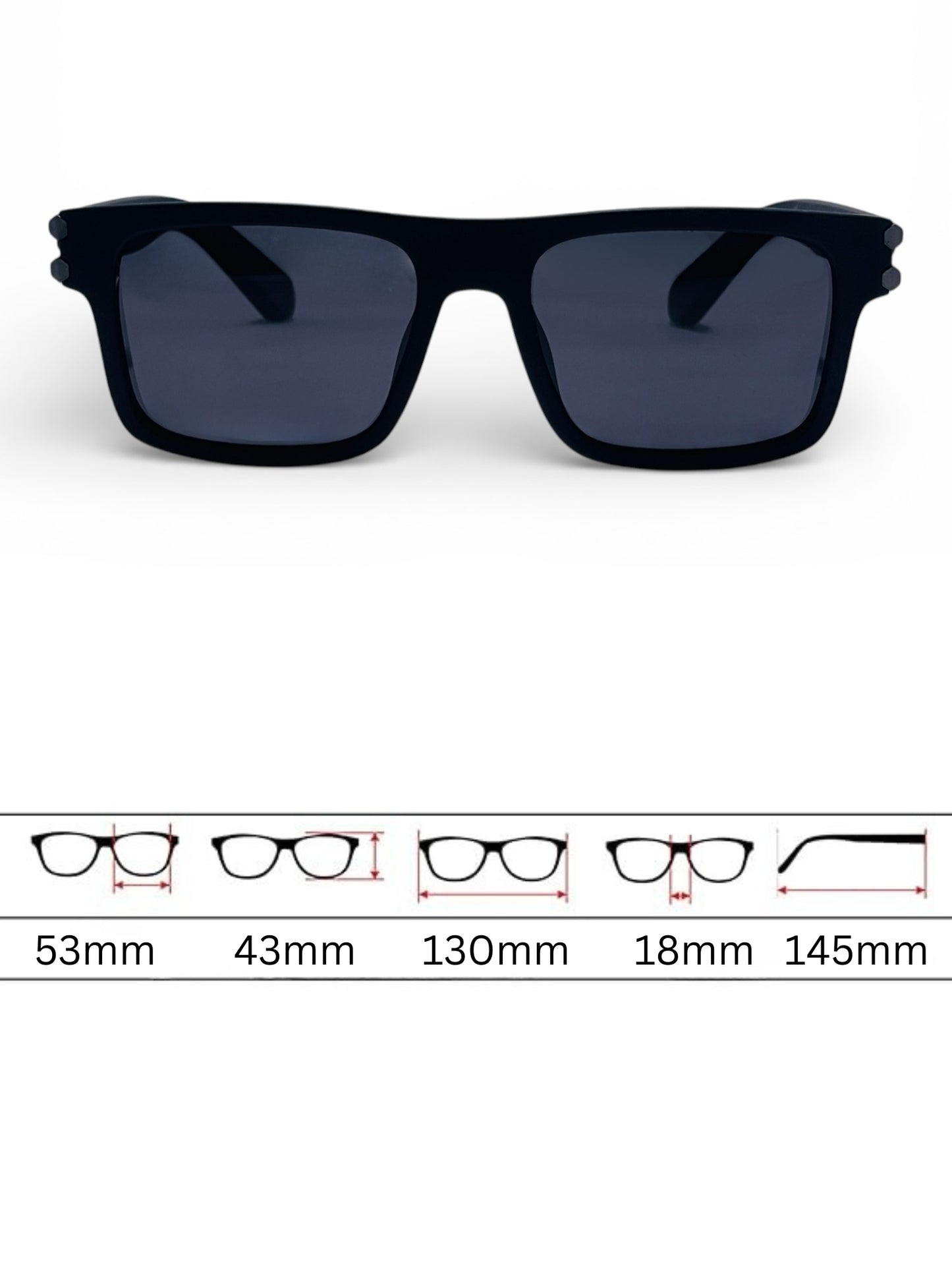 Verlin Wayfarer Sunglasses 82103 Matte Black - Detail View