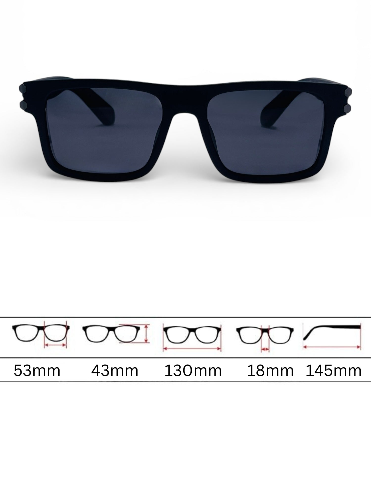 Verlin Wayfarer Sunglasses 82103 Matte Black - Detail View