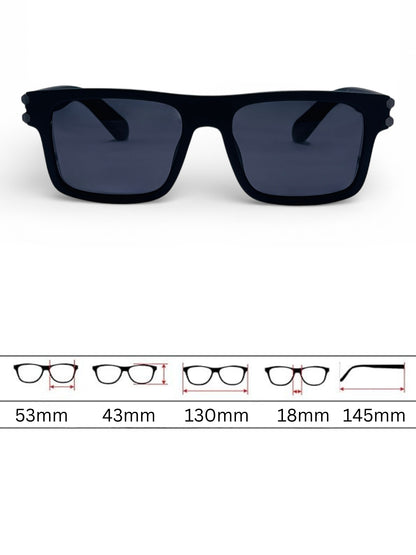 Verlin Wayfarer Sunglasses 82103 Matte Black - Detail View