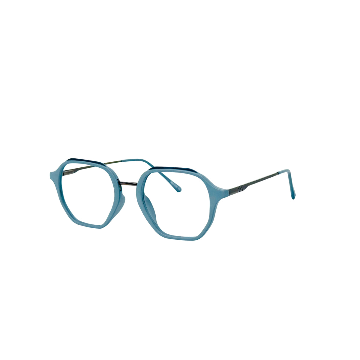 Verlin 62236 Geometric Eyeglass Frame – Aqua Blue, supplied product view 2