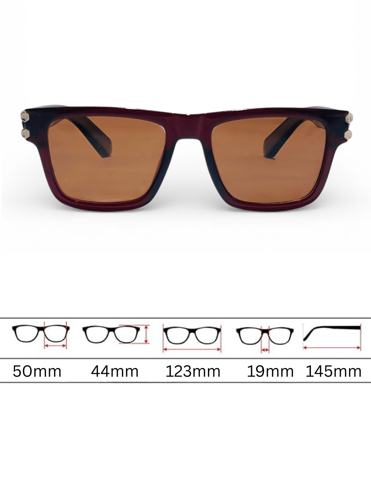 Verlin Wayfarer Sunglasses 82109 Red - Detail View