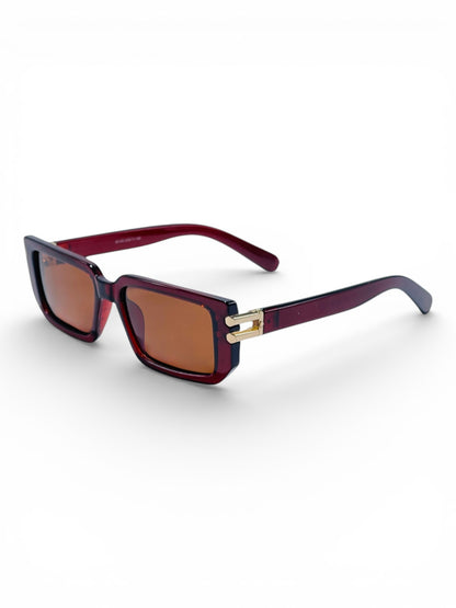 Verlin Rectangle Sunglasses 82108 Red - Side View