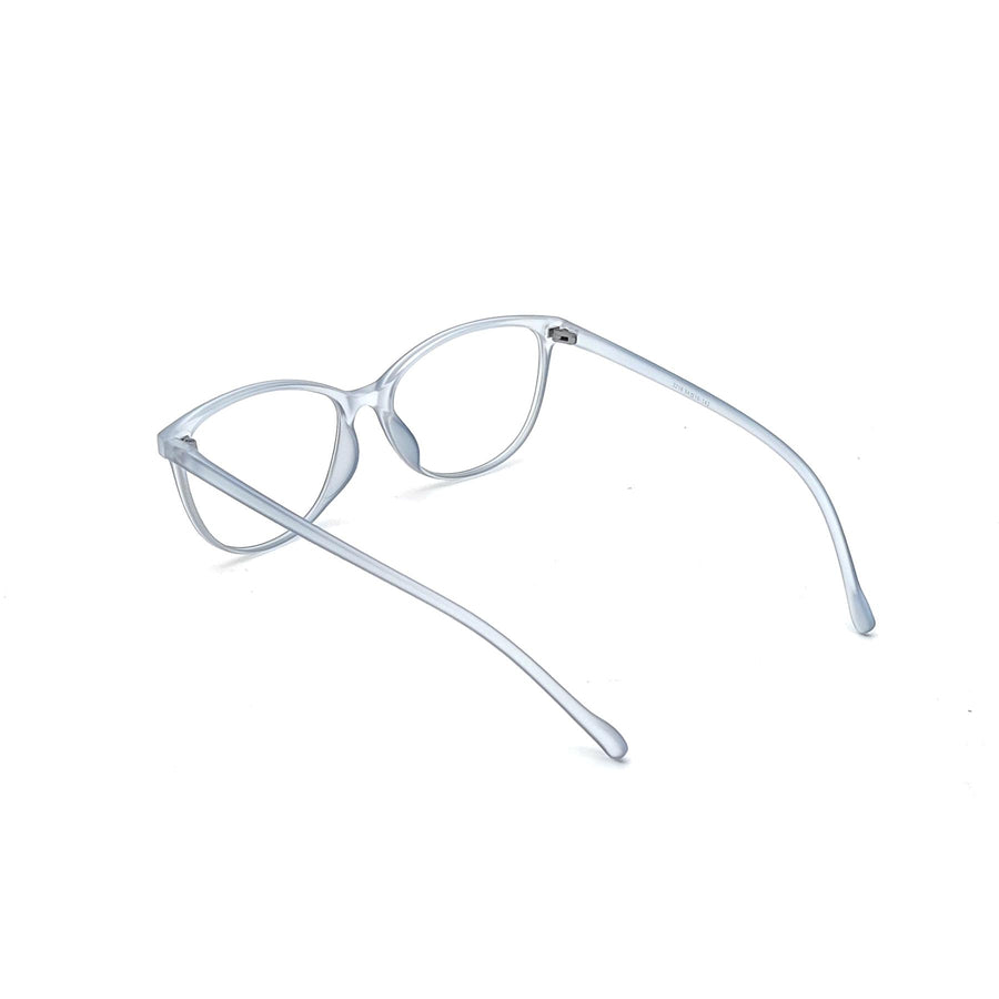 Verlin 3216 Cat-Eye Optical Frame in TP White — wide three-quarter view
