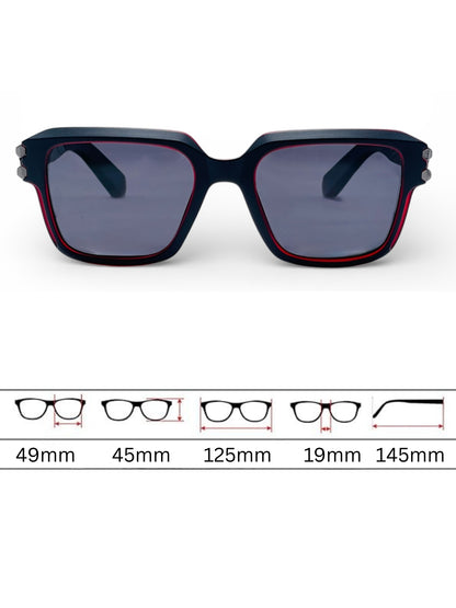Verlin Wayfarer Sunglasses 82110 Red Black - Detail View