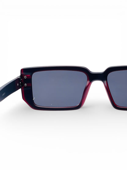 Verlin Rectangle Sunglasses 82108 Red Black - Top View