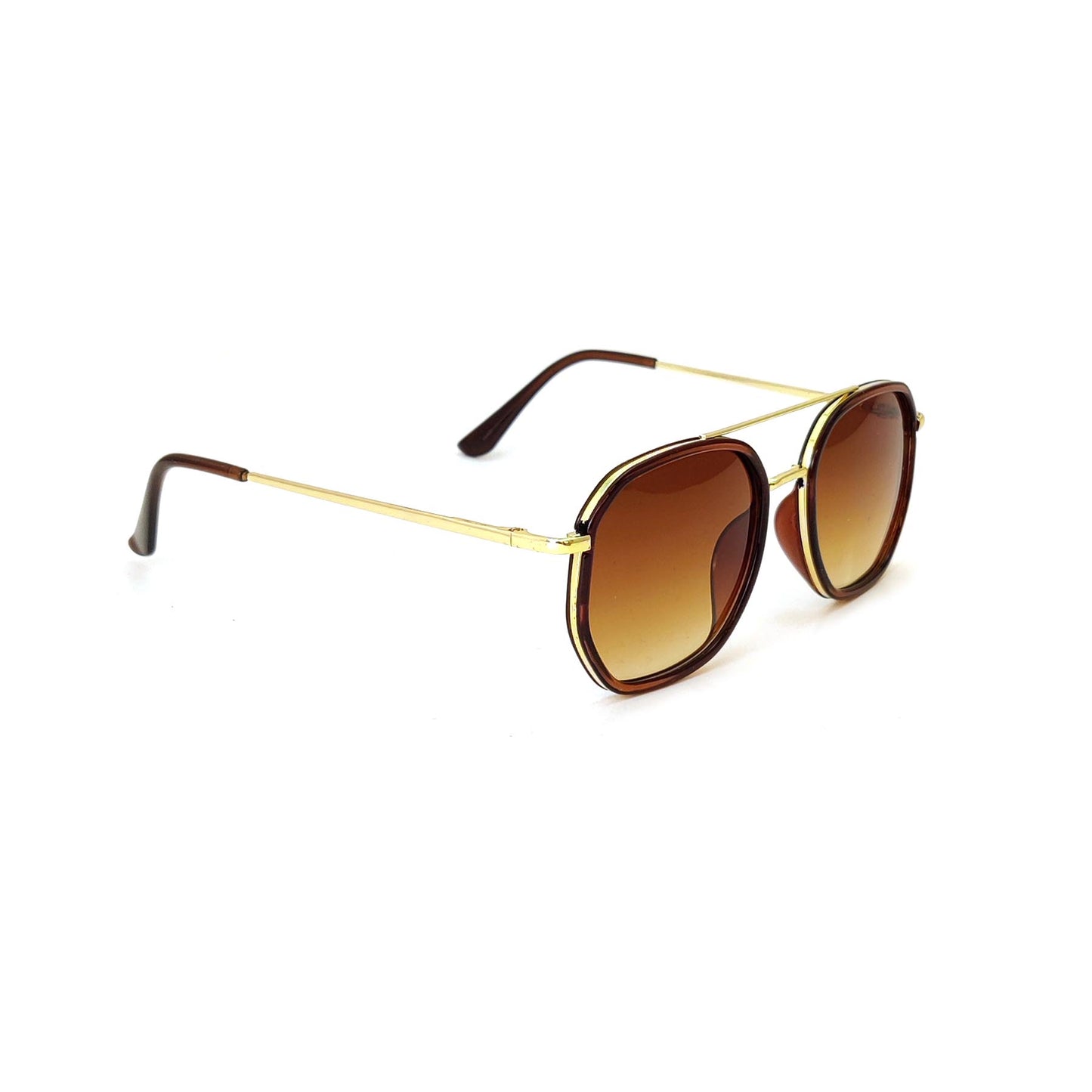 Classic Square Metal Frame Sunglasses - Brown Gradient JO4